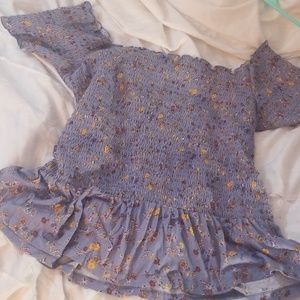 American eagle off the shoulder floral top